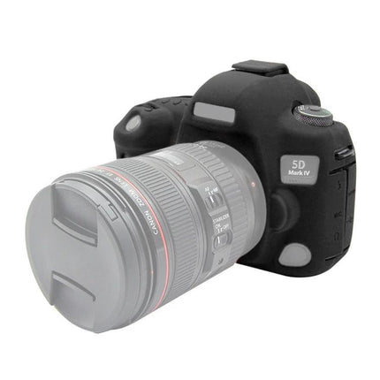 PULUZ Soft Silicone Protective Case for Canon EOS 5D Mark IV fitted on black 5D Mark IV camera to protect from scratches and dust