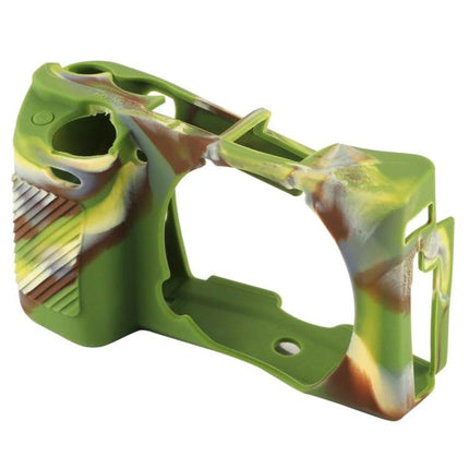 PULUZ Soft Silicone Protective Case for Sony A6300 A6400 in green camouflage pattern, stretchable silicone camera body cover