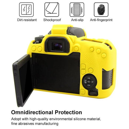 PULUZ Soft Silicone Protective Case for Canon EOS 77D Camera - yellow shockproof anti-slip dustproof cover with flip-out screen access