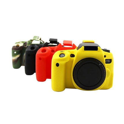 PULUZ Soft Silicone Protective Case for Canon EOS 77D Camera in yellow protecting camera body and controls