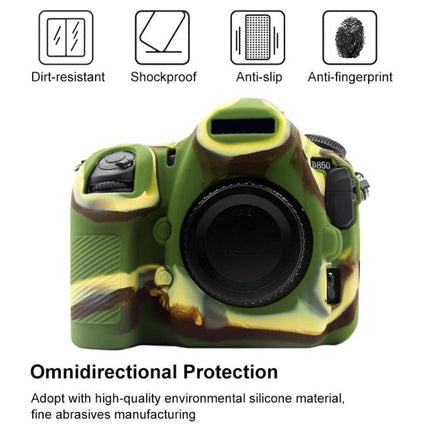 PULUZ Soft Silicone Protective Case for Nikon D850 Camera in camouflage color, shockproof, anti-slip, dirt-resistant protective cover