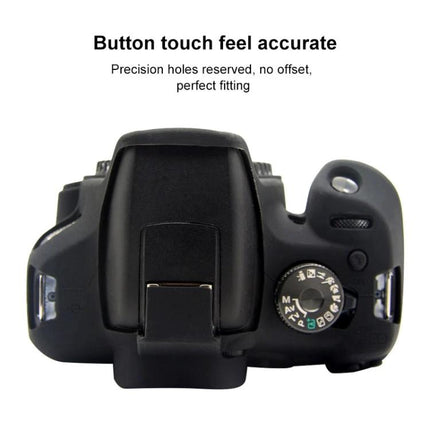 PULUZ Soft Silicone Protective Case for Canon EOS 1300D and 1500D Cameras - top view showing precise button cutouts and easy control access
