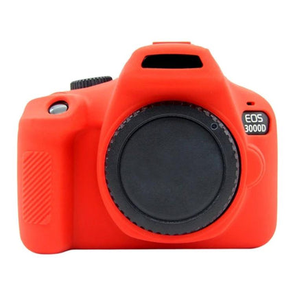 PULUZ Soft Silicone Protective Case for Canon EOS 3000D / 4000D red silicone cover for DSLR camera, protects against scratches and light impacts