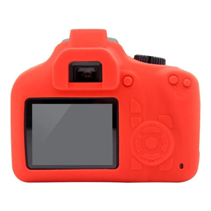 PULUZ Soft Silicone Protective Case for Canon EOS 3000D / 4000D in red, rear view showing screen and control access