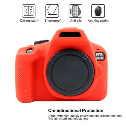 PULUZ Soft Silicone Protective Case for Canon EOS 3000D / 4000D red silicone camera cover, shockproof, anti-slip, dirt-resistant