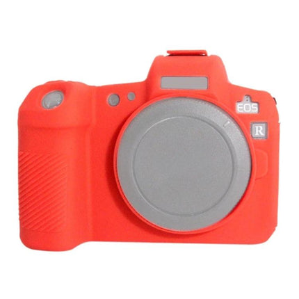 PULUZ Soft Silicone Protective Case for Canon EOS R Camera in red fitted on body, protects against scratches and minor impacts