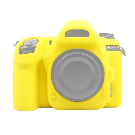 PULUZ Soft Silicone Protective Case for Nikon D780 bright yellow protective camera cover showing front view with lens opening