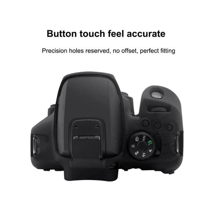 PULUZ Soft Silicone Protective Case for Canon EOS 850D Camera - top view showing precise button cutouts and snug fit for controls