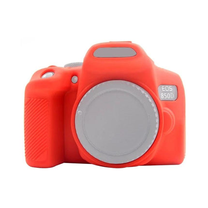PULUZ Soft Silicone Protective Case for Canon EOS 850D Camera — red silicone cover for Canon EOS 850D protecting body from scratches, dust, light impacts