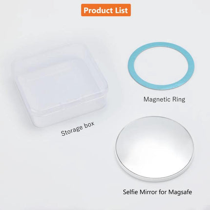 Portable MagSafe Magnetic Makeup Mirror for Selfies and Video Calls compact magnetic ring and storage box for on-the-go touch-ups