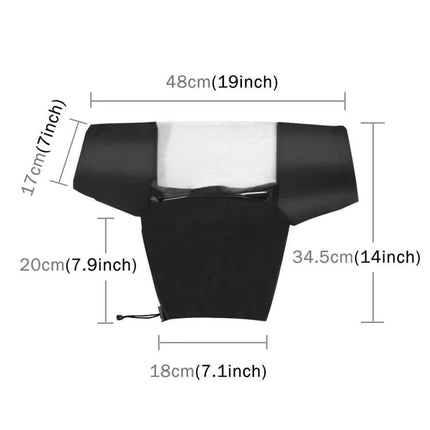 PULUZ Rainproof Cover Case for DSLR and SLR Cameras in Rain black rain cover with clear window and dimensions shown