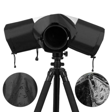 PULUZ Rainproof Cover Case for DSLR and SLR Cameras in Rain on tripod, black waterproof camera rain cover protecting lens and body