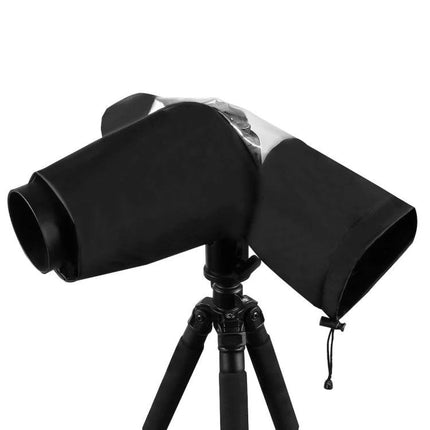 PULUZ Rainproof Cover Case for DSLR and SLR Cameras in Rain - black protective rain cover on tripod for outdoor photography