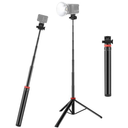 PULUZ Telescopic Tripod for Home and Travel Lighting Sessions - compact adjustable tripod for lighting, selfies, live streaming and travel photography