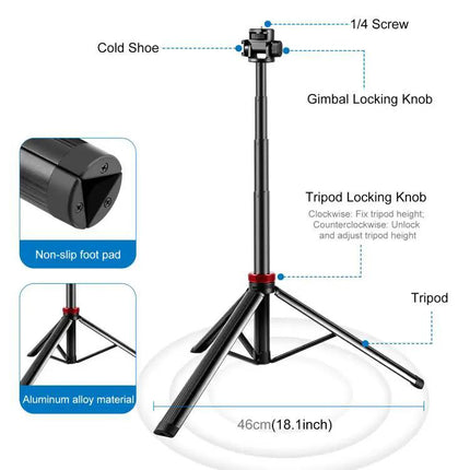 PULUZ Telescopic Tripod for Home and Travel Lighting Sessions