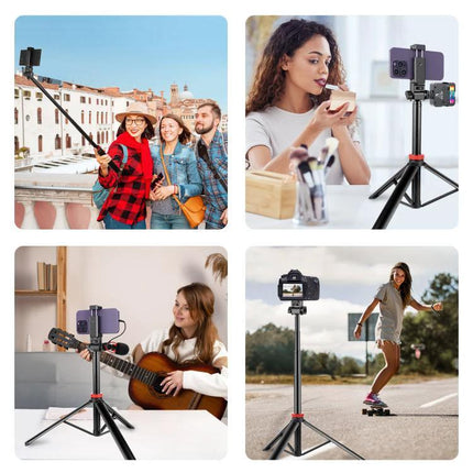 PULUZ Telescopic Tripod for Home and Travel Lighting Sessions - compact adjustable tripod for selfies, streaming, vlogging and outdoor shoots