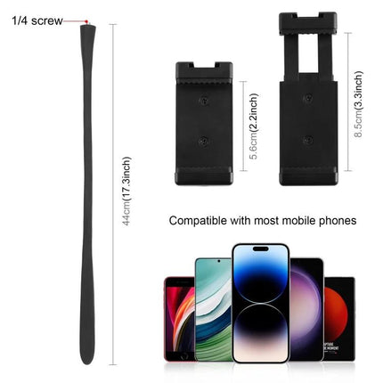 PULUZ Silicone Flexible Mount Holder for Phones and GoPro — black silicone flexible arm with adjustable phone clamp and 1/4" screw
