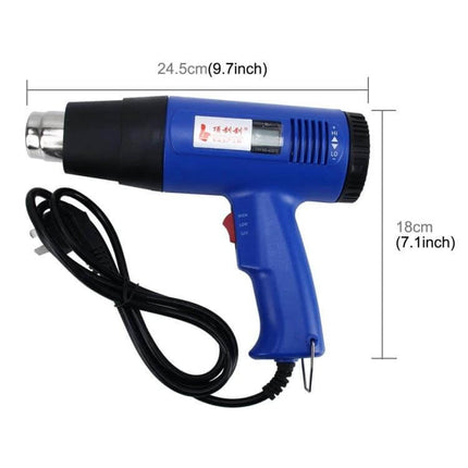 Paint Removal Heat Gun With Adjustable Temperature - blue handheld heat gun for paint stripping with adjustable dial and cord (24.5cm x 18cm)