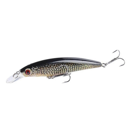 Painted Bionic Fishing Lure For Freshwater Casting, 11cm - realistic painted finish with 3D bionic eyes and treble hooks for lake and river casting