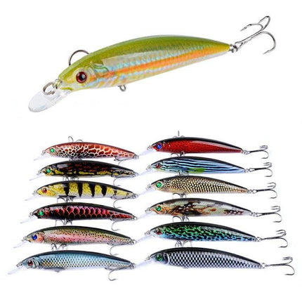 Painted Bionic Fishing Lure For Freshwater Casting, 11cm – painted 11cm bionic lure with 3D eyes and treble hooks for lakes and rivers