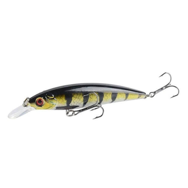 Painted Bionic Fishing Lure For Freshwater Casting, 11cm realistic painted finish with 3D bionic eyes and treble hooks for lake and river bank or boat fishing