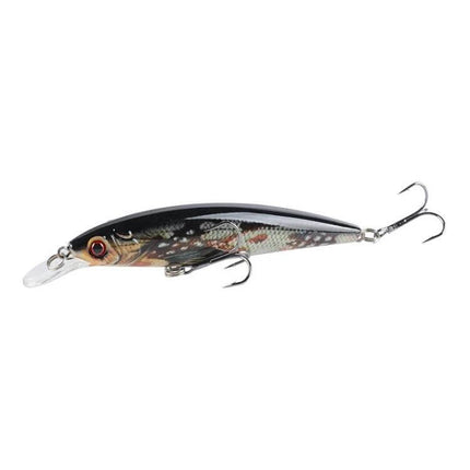 Painted Bionic Fishing Lure For Freshwater Casting, 11cm - painted 11cm casting lure with 3D bionic eyes and dual treble hooks for lakes and rivers