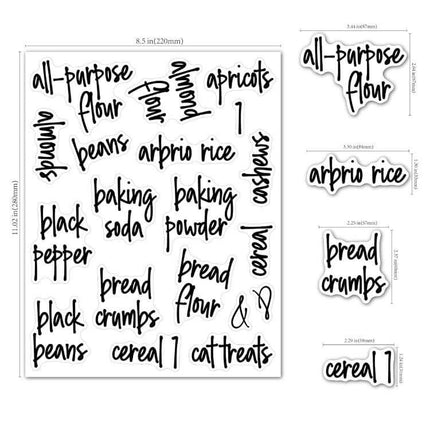 Pantry Label Stickers Waterproof for Jars and Bottles — transparent pre-cut pantry labels for jars and bottles, waterproof and oil-resistant
