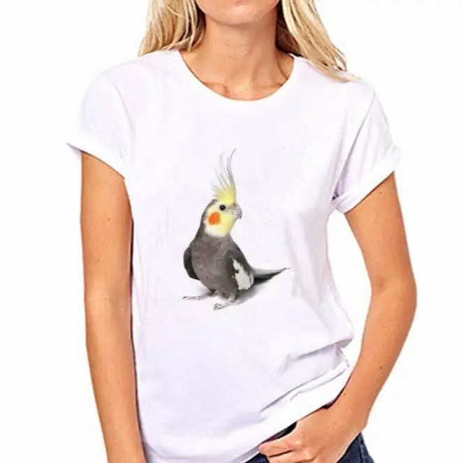 Parrot Pattern Short-sleeved T-shirt for Women in All Sizes