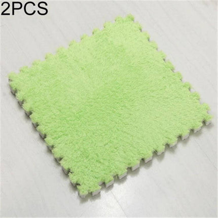 Patchwork Foam Baby Play Mats 30x30 cm 2 Pack For Playtime soft green plaid patchwork EVA foam square mat for tummy time and crawling