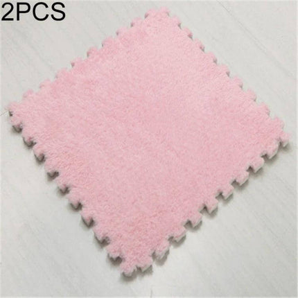 Patchwork Foam Baby Play Mats 30x30 cm 2 Pack For Playtime - pink plaid patchwork EVA foam baby play mat, 30x30x1cm, soft washable surface