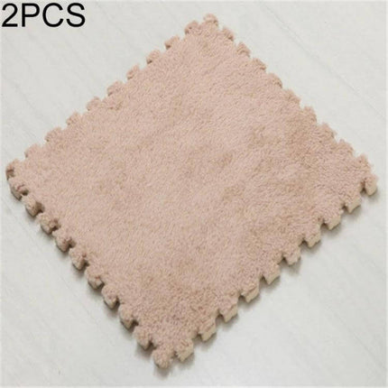 Patchwork Foam Baby Play Mats 30x30 cm 2 Pack For Playtime beige plaid patchwork EVA foam square mats for soft washable baby play surface