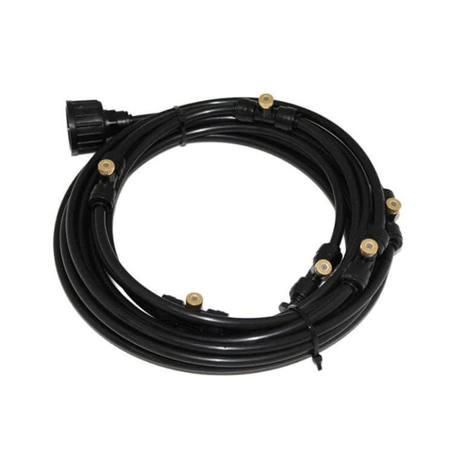 PE Hose Mist Watering Line for Outdoor Garden 18m Length - 18m PE tubing with 26 mist nozzles kit for garden patios and greenhouses