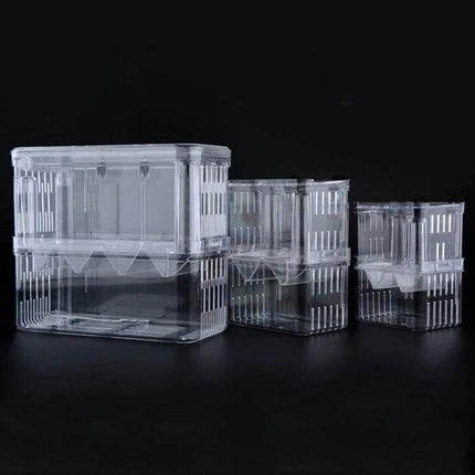 Peacock Fish Breeding Isolation Box Double Layer For Spawning clear double-layer PS plastic floating breeder box for isolating fry and protecting shrimp