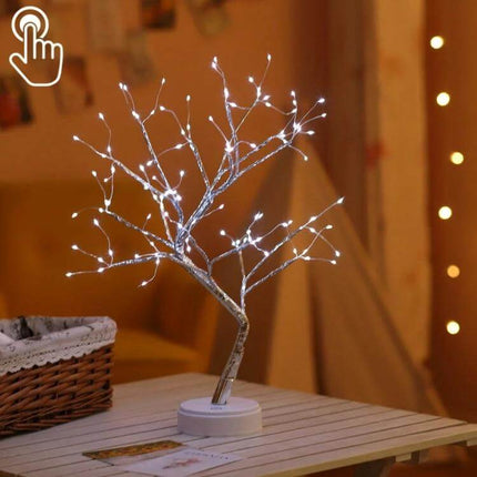Pearl Tree Copper Wire Table Lamp With Touch Control Night Light on table emitting soft adjustable glow for home, balcony, office or wedding decor