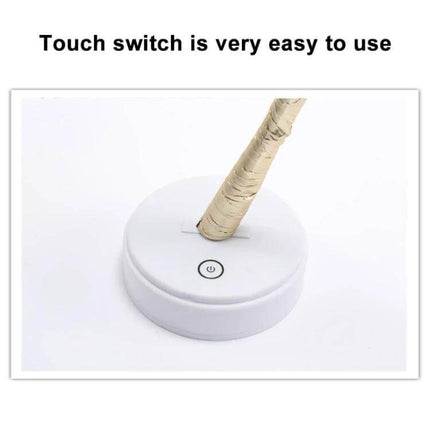Pearl Tree Copper Wire Table Lamp With Touch Control Night Light showing white touch power button on round base, wrapped trunk and USB/battery power options