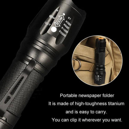 Pen Clip Mini Flashlight Daily Carry For Everyday Tasks compact aluminum pen-style flashlight with clip, telescopic zoom, textured grip and pocket carry
