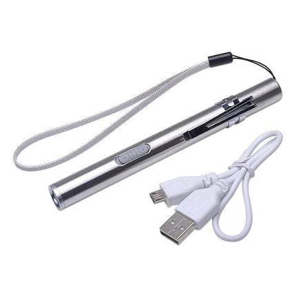 Pen Design USB Rechargeable Flashlight For Everyday Use slim aluminum 1200-lumen pen light with USB cable and wrist strap