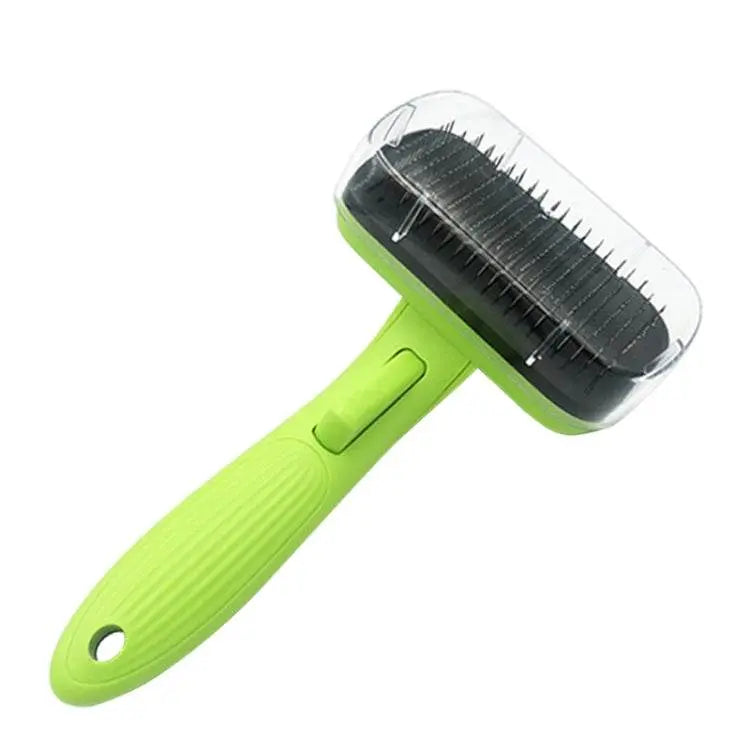 Pet Hair Removal Comb Automatic Hair Removal Brush Green 