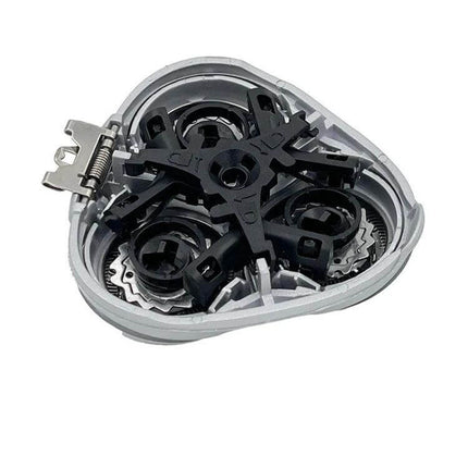 Philips Shaver Blade Head Replacement for Clean Everyday Shaving - close-up of triangular replacement head with three rotary blades