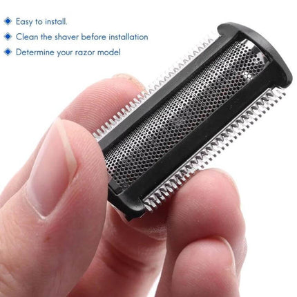 Philips Shaver Head Replacement for Everyday Grooming – close-up of stainless steel replacement shaver head being held, easy to install and waterproof