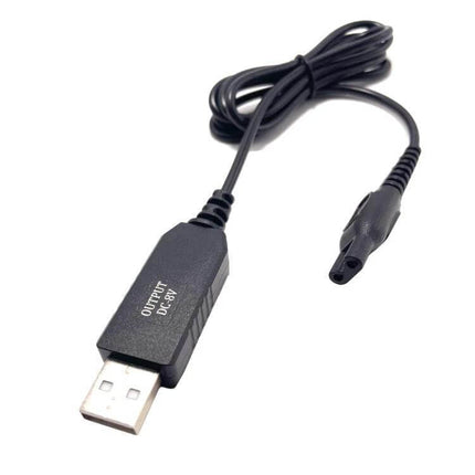 Philips Shaver USB Charging Cable For Everyday Use – black USB to Philips shaver connector, 8V DC cable for HQ9xx series, travel and home charging