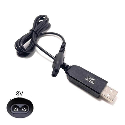 Philips Shaver USB Charging Cable For Everyday Use - black USB to 8V DC shaver cable compatible with HQ9xx series for travel and car charging