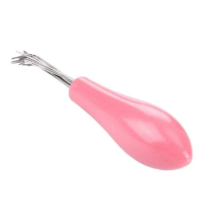 Hair Brush Cleaner Pink For Easy Brush Cleaning At Home - compact pink wire bristle tool for removing tangled hair and residue from brushes