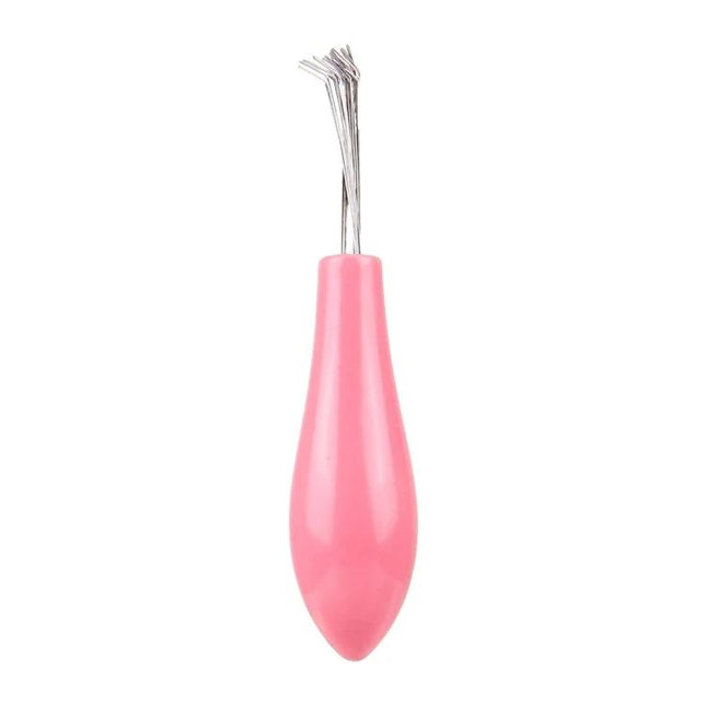 Hair Brush Cleaner Pink For Easy Brush Cleaning At Home - compact pink bristle remover for removing tangled hair and residue from brushes