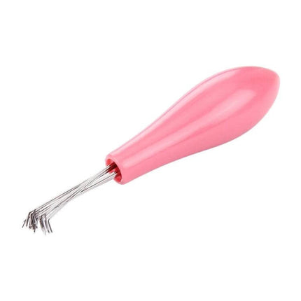 Hair Brush Cleaner Pink For Easy Brush Cleaning At Home - compact pink hair brush cleaner tool for removing tangled hair and residue
