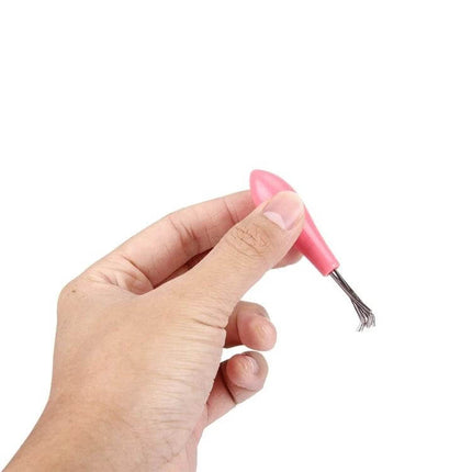 Hair Brush Cleaner Pink For Easy Brush Cleaning At Home - compact pink tool removing tangled hair from brush bristles