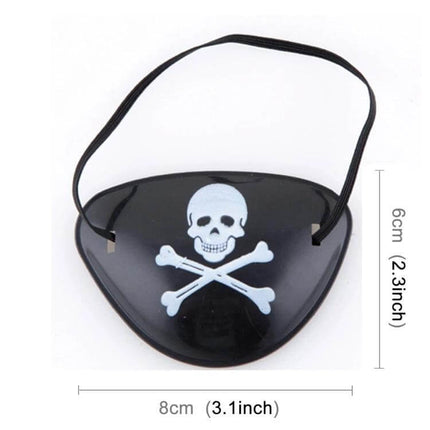 Pirate Eye Patches Plastic for Halloween Costumes Cosplay - black skull and crossbones eye patch with elastic band, 8x6cm, cosplay and costume accessory