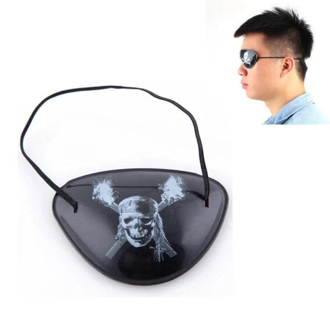 Pirate Eye Patches Plastic for Halloween Costumes Cosplay - black plastic skull eye patch with elastic band for pirate costume