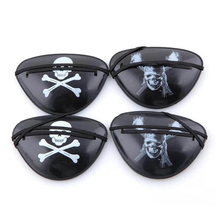 Pirate Eye Patches Plastic for Halloween Costumes Cosplay black plastic eye patches with skull and crossbones designs for pirate costumes