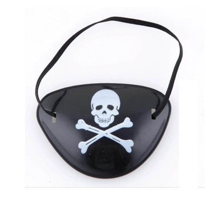 Pirate Eye Patches Plastic for Halloween Costumes Cosplay - black plastic eye patch with skull and crossbones and elastic strap for pirate costume